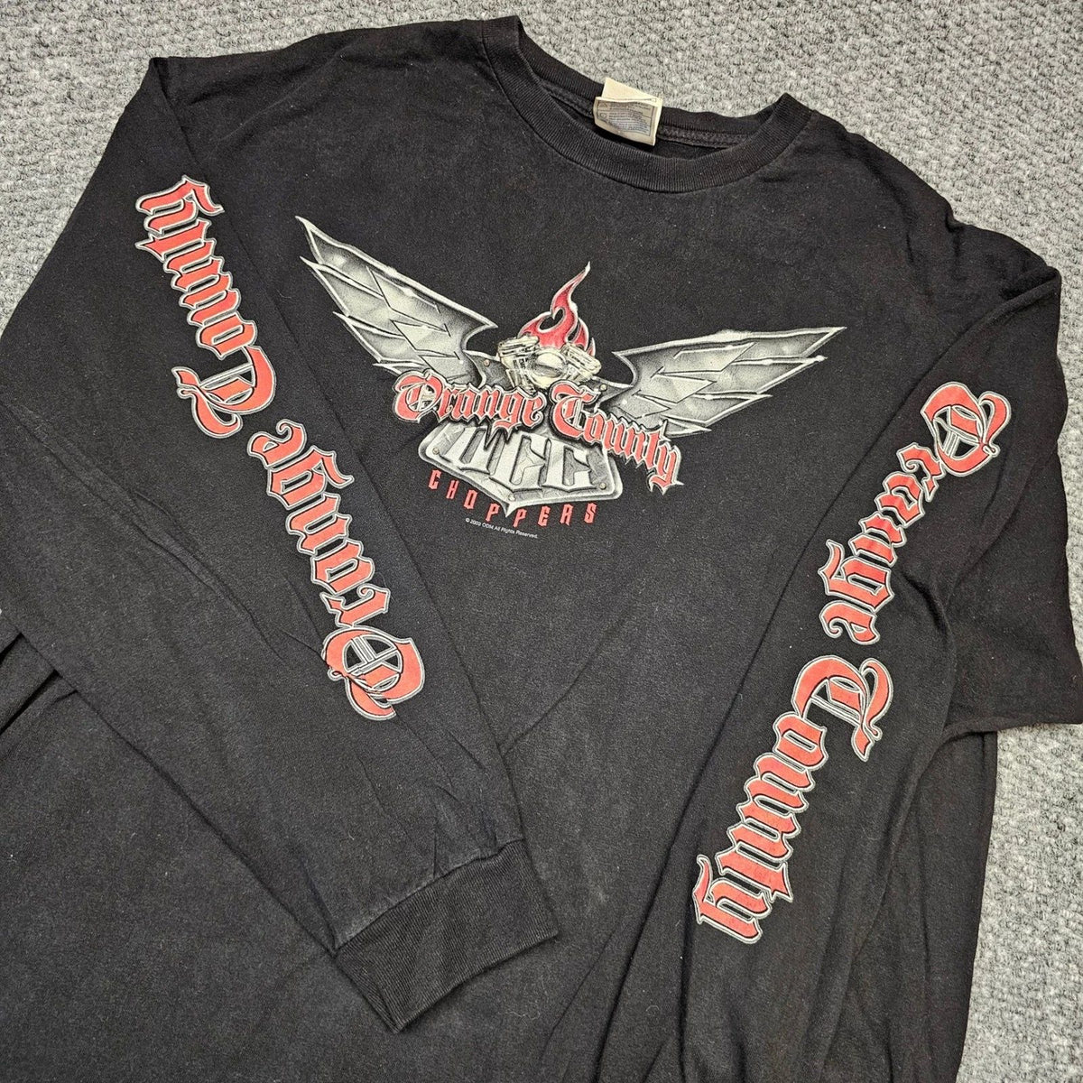 Vintage Orange County Choppers OCC Black Long Sleeve T Shirt Graphic Mens XL