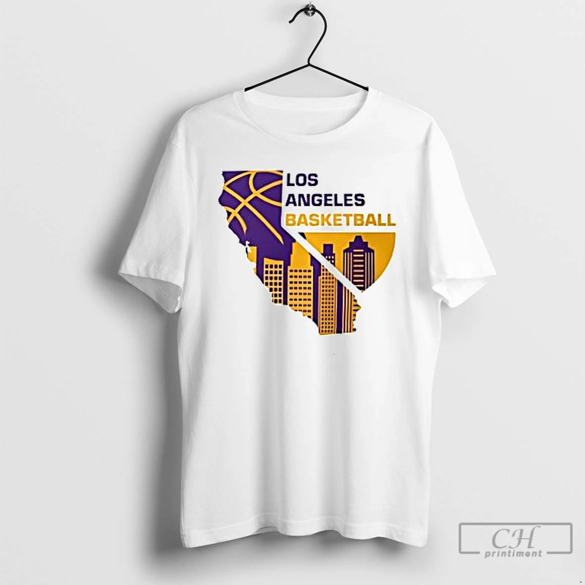 Classic Los Angeles Lakers Los Angeles Basketball Skyline T Shirts