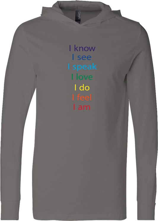 Yoga T-shirt Chakra Words Lightweight Hoodie