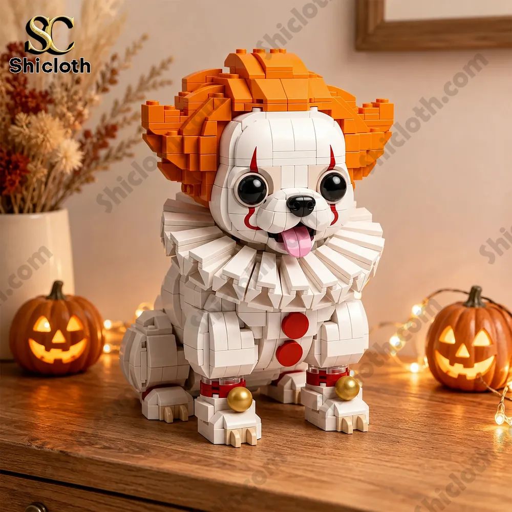 Pennywise Clown Chihuahua Halloween Building Brick Set