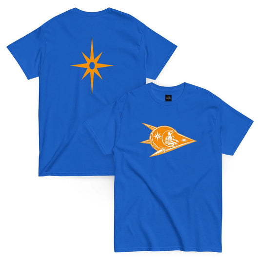 The Star Traveler T-Shirt – Cream orange Logo