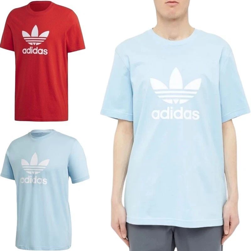 Adidas Mens T Shirts Trefoil Logo California Retro Design Casual Crew Neck Top