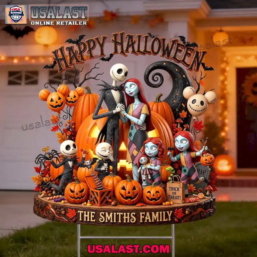 Jack Skellington Family Halloween Custom Yard Sign