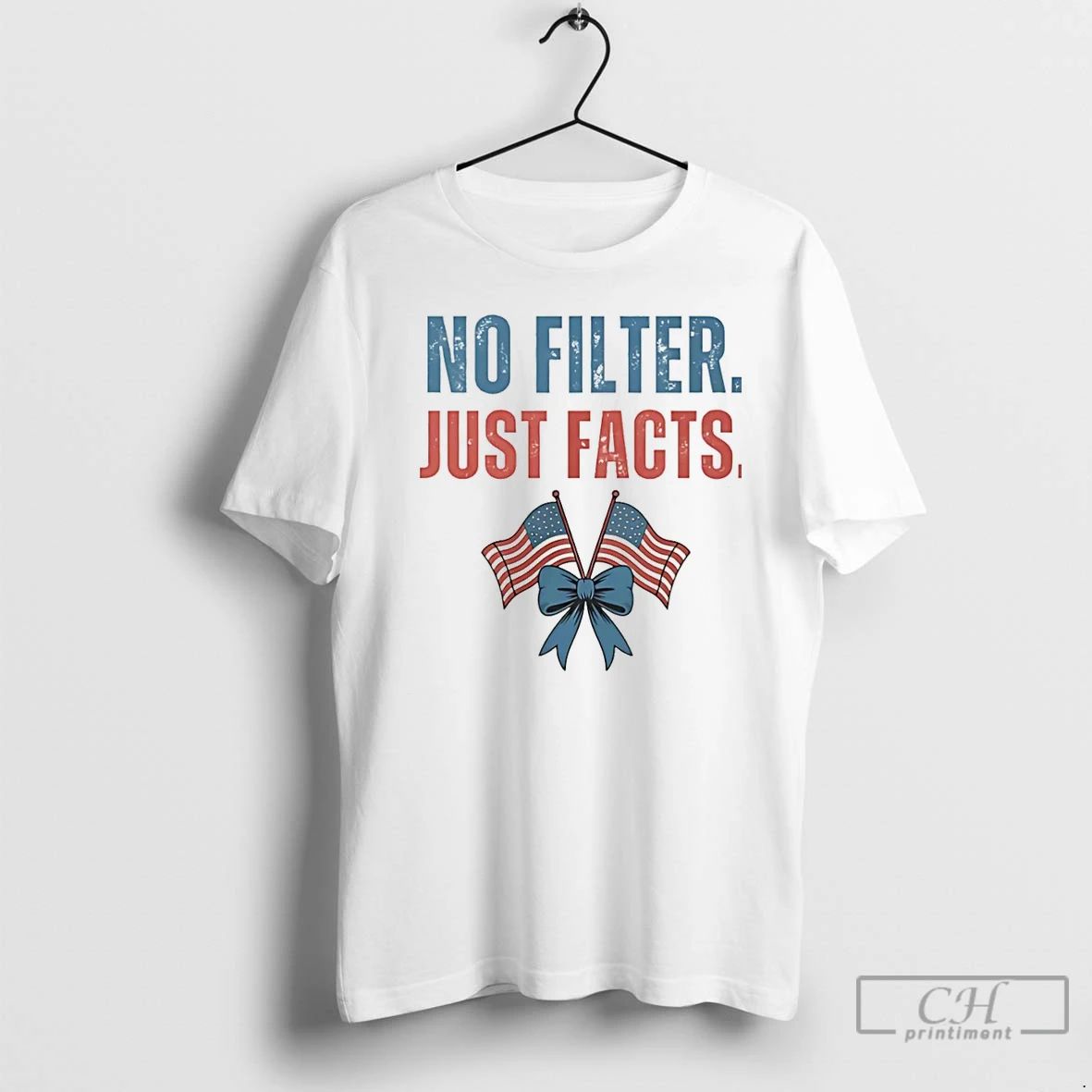 Premium No Filter Just Facts Usa Flag Christmas T Shirts