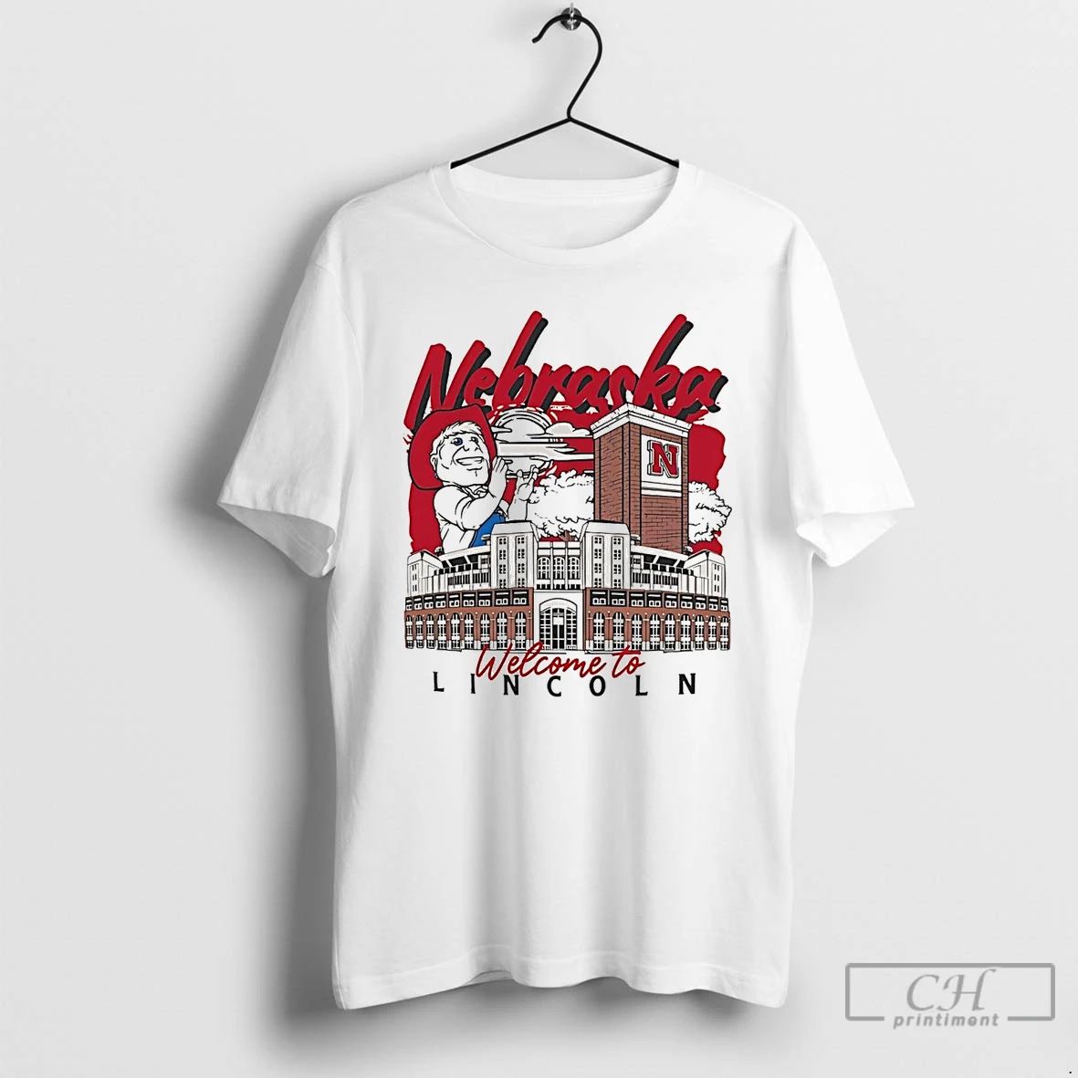 Premium Nebraska Huskers Mascot Welcome To Lincoln Campus T Shirts