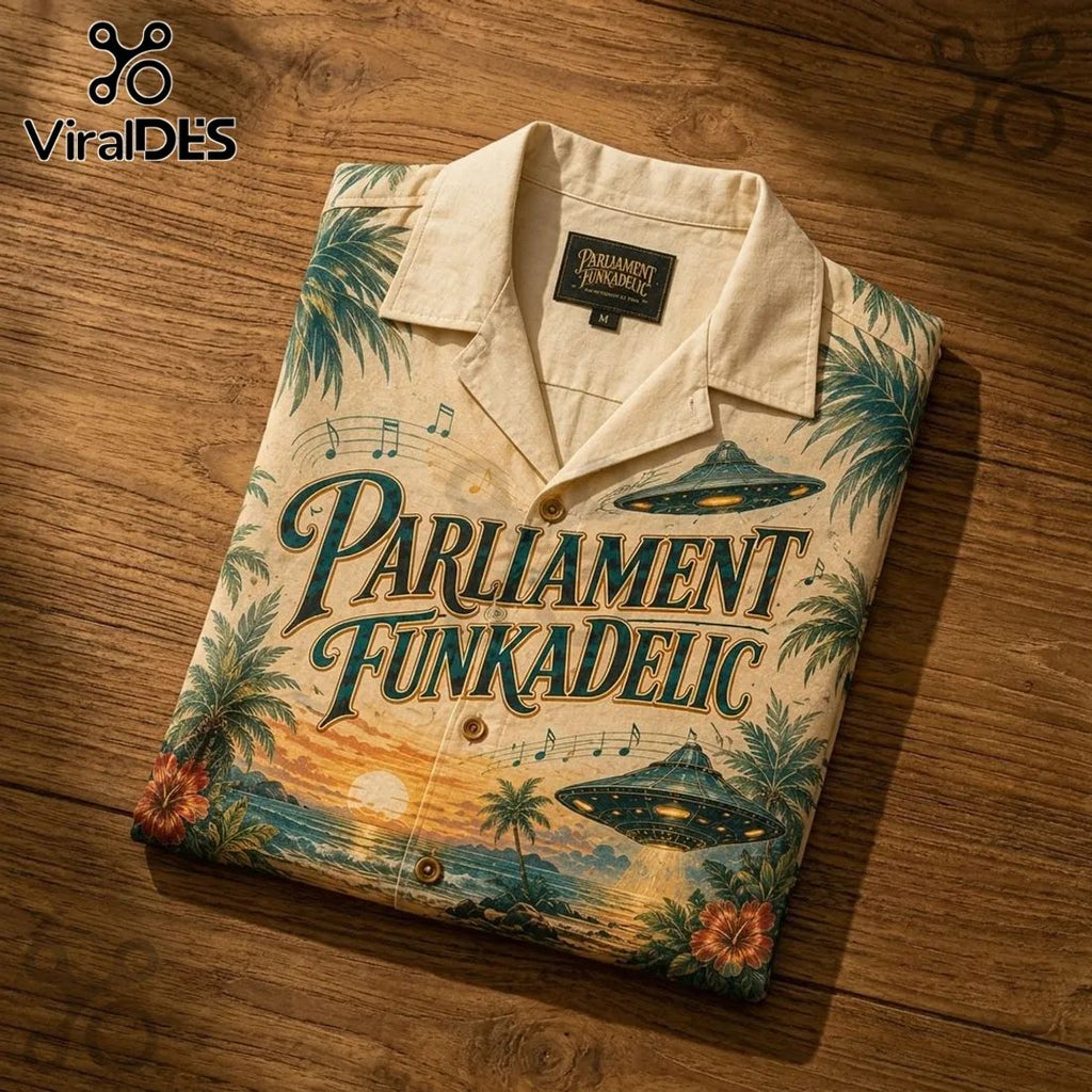 Parliament Funkadelic Beige Hawaiian Shirt