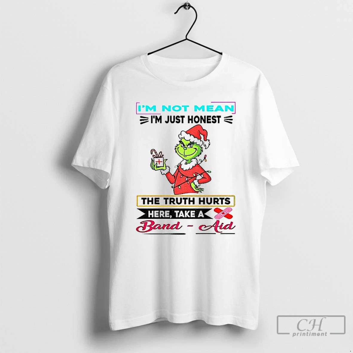 Premium Grinch Santa Hat Im Not Mean Im Just Honest Merry Christmas 2025 T Shirts