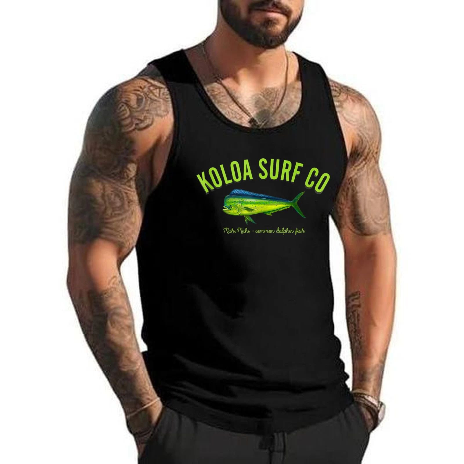 Koloa Surf Mahi Mahi Salt Water Fishing Logo Lightweight Tank Top