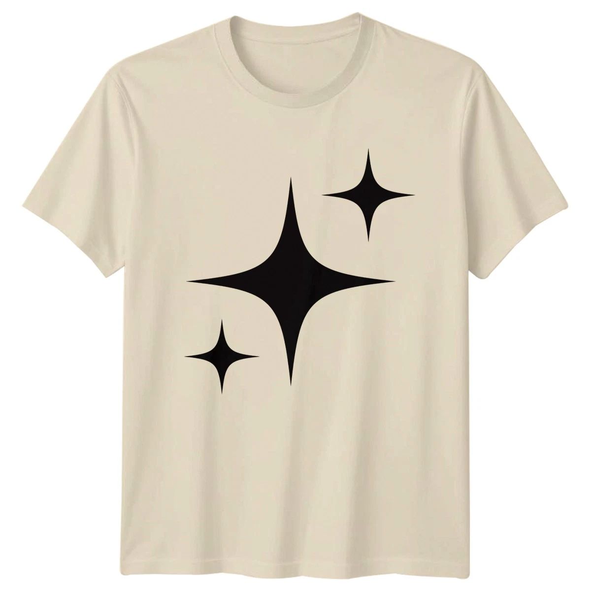 Simple Geometric Black Sparkle Icon T-Shirt Minimalist Shine Novelty Birthday