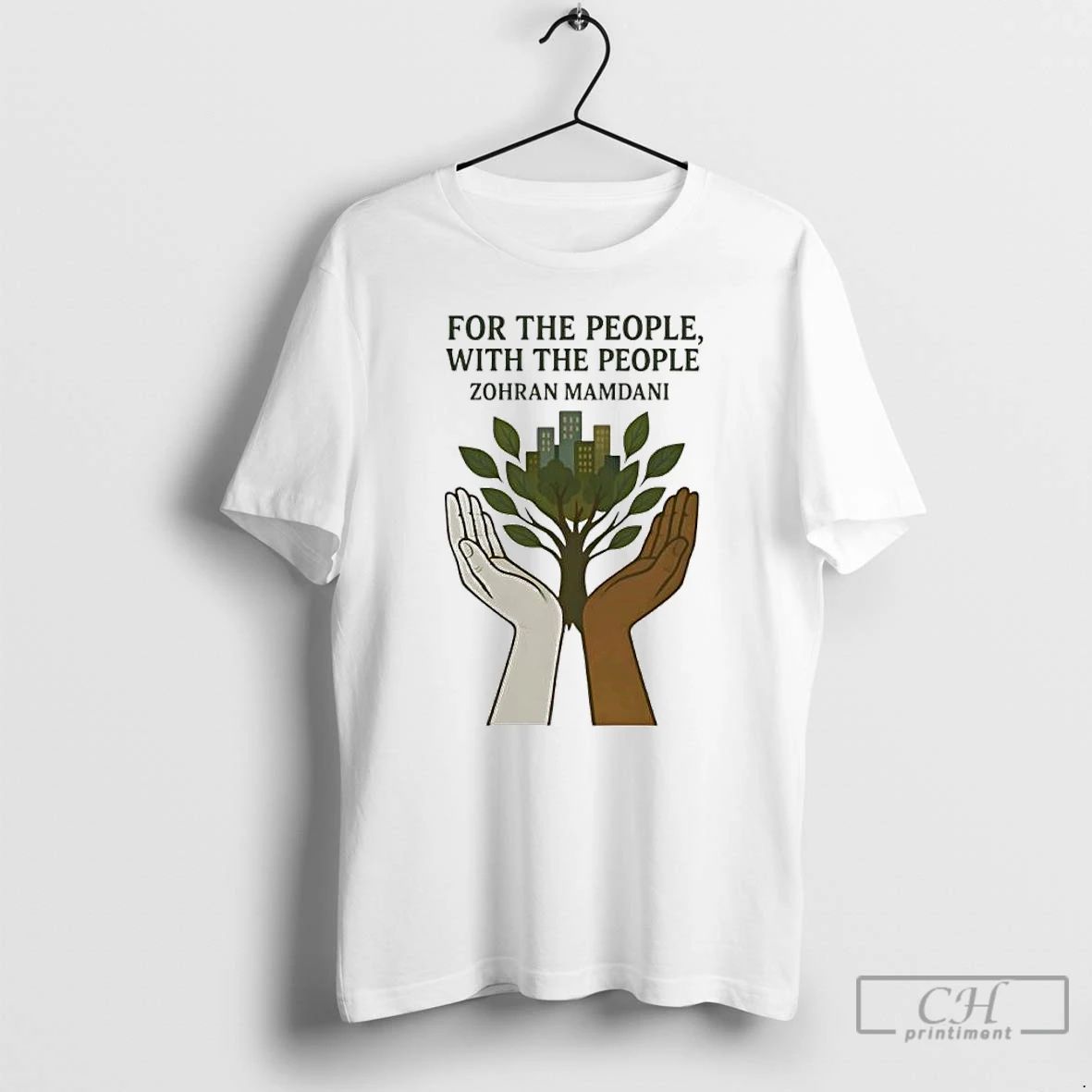 Premium Zohran Mamdani For The People With The People T Shirts