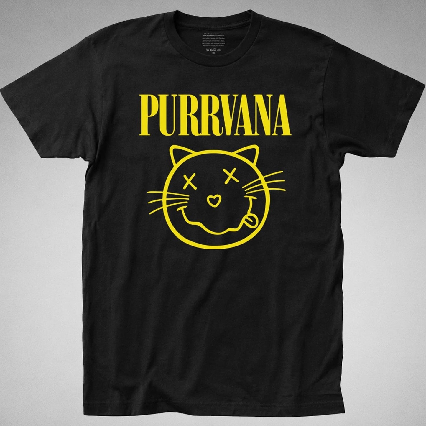 PURRVANA T-Shirt TEE cat grunge kurt funny parody grunge is dead 90s cobain purr