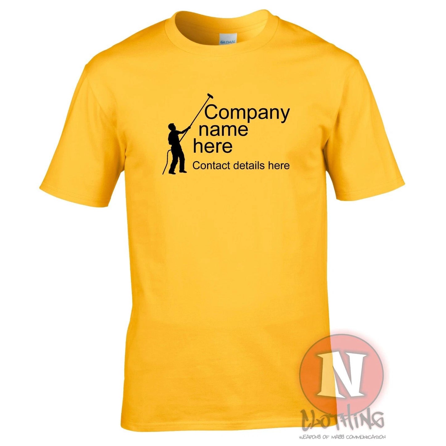 Window cleaning t-shirt personalised custom pole system company tee