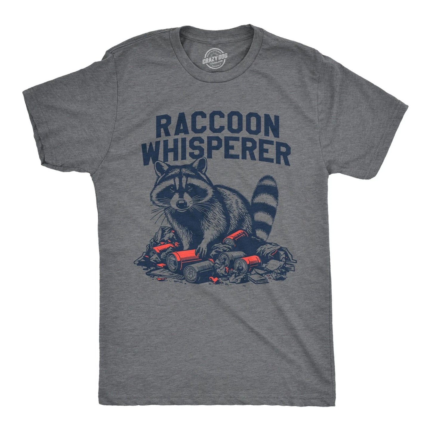 Mens Funny T Shirts Raccoon Whisperer Sarcastic Animal Graphic Tee for Men