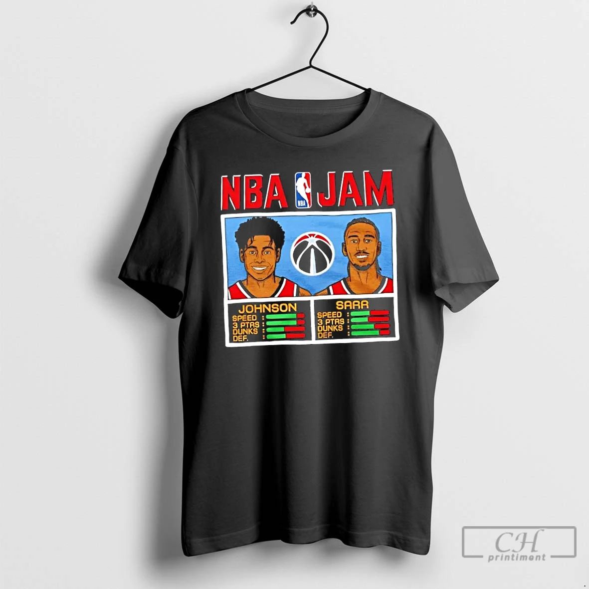 Classic Nba Jam Washington Wizards Johnson And Sarr T Shirts