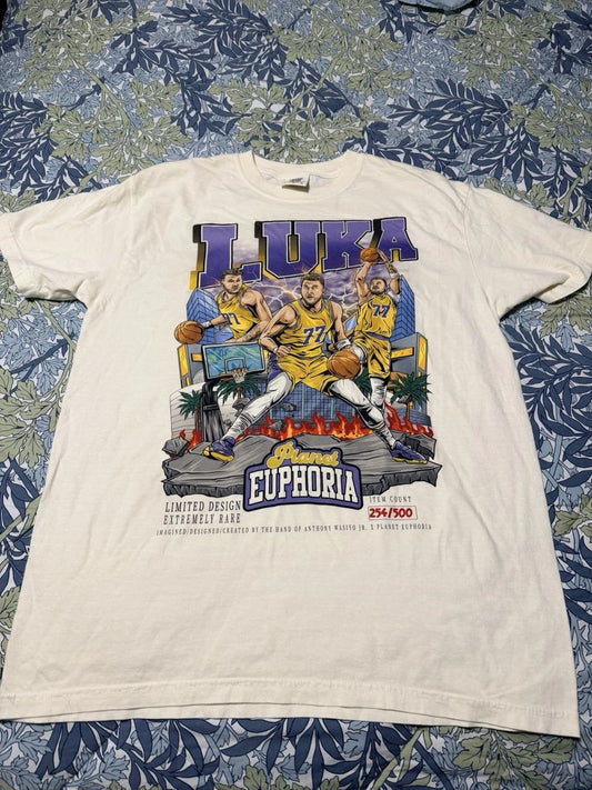 Luka Shirt Cartoon Basketball Tee LA Street Style 254/500 Planet Euphoria Large
