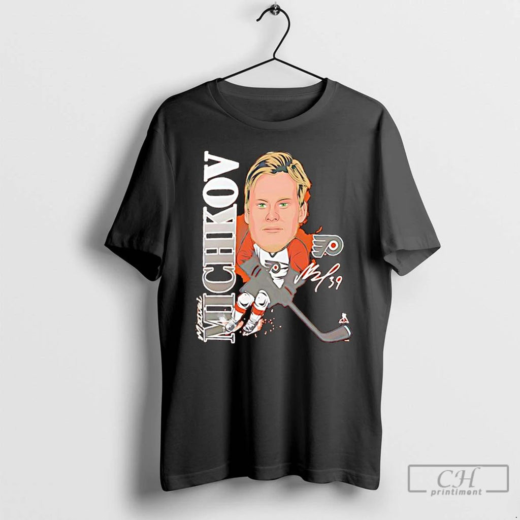 Classic Philadelphia Flyers Matvei Michkov Caricature Player Signature T Shirts