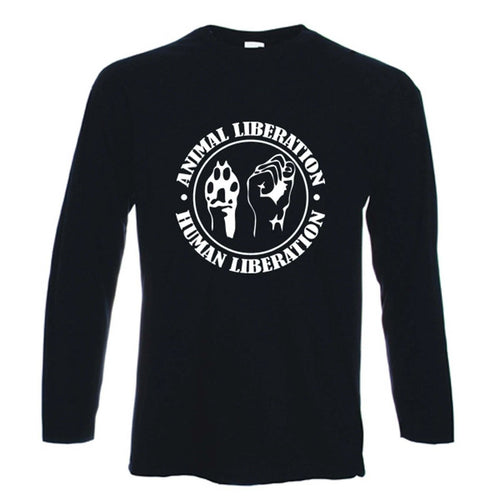 ANIMAL LIBERATION LONG SLEEVE T-SHIRT - Vegetarian Vegan Rights  Political