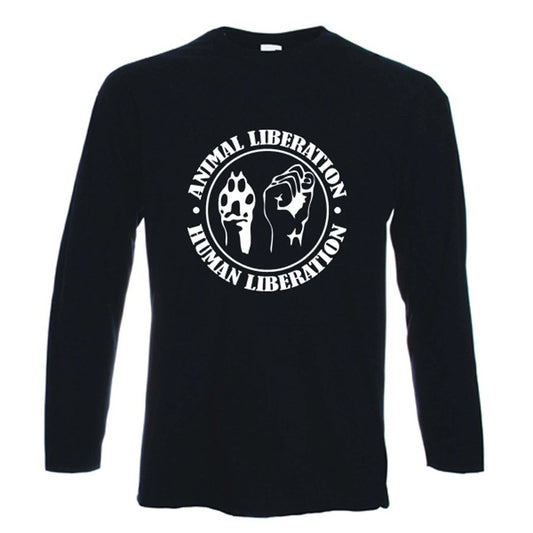 ANIMAL LIBERATION LONG SLEEVE T-SHIRT - Vegetarian Vegan Rights  Political