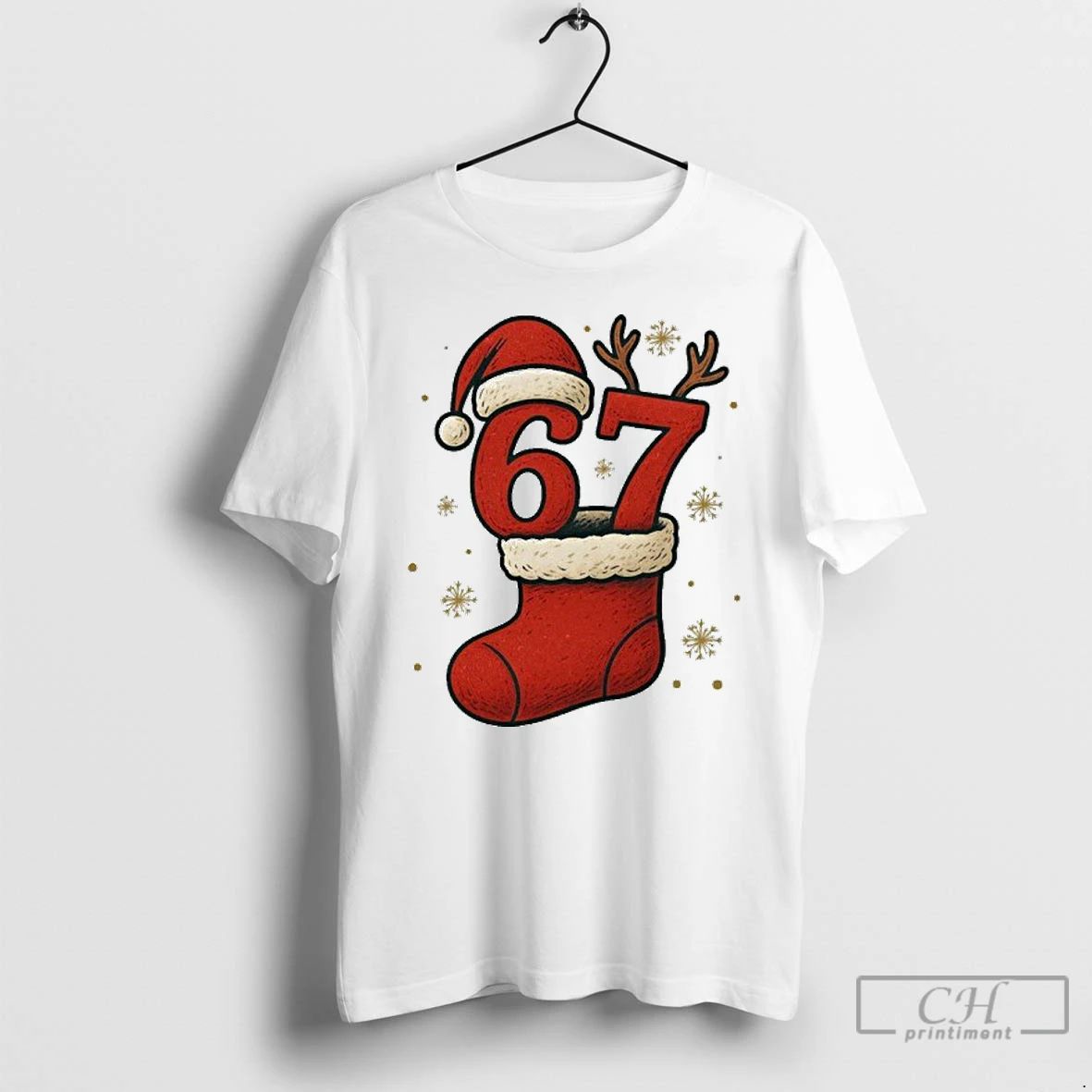 Classic Six Seven Christmas 67 Stocking Santa Reindeer T Shirts