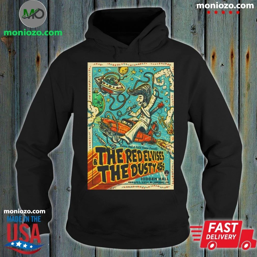 Original The Red Elvises And The Dusty 45s Seattle WA On Jun 27 2026 Tour Poster T-shirt