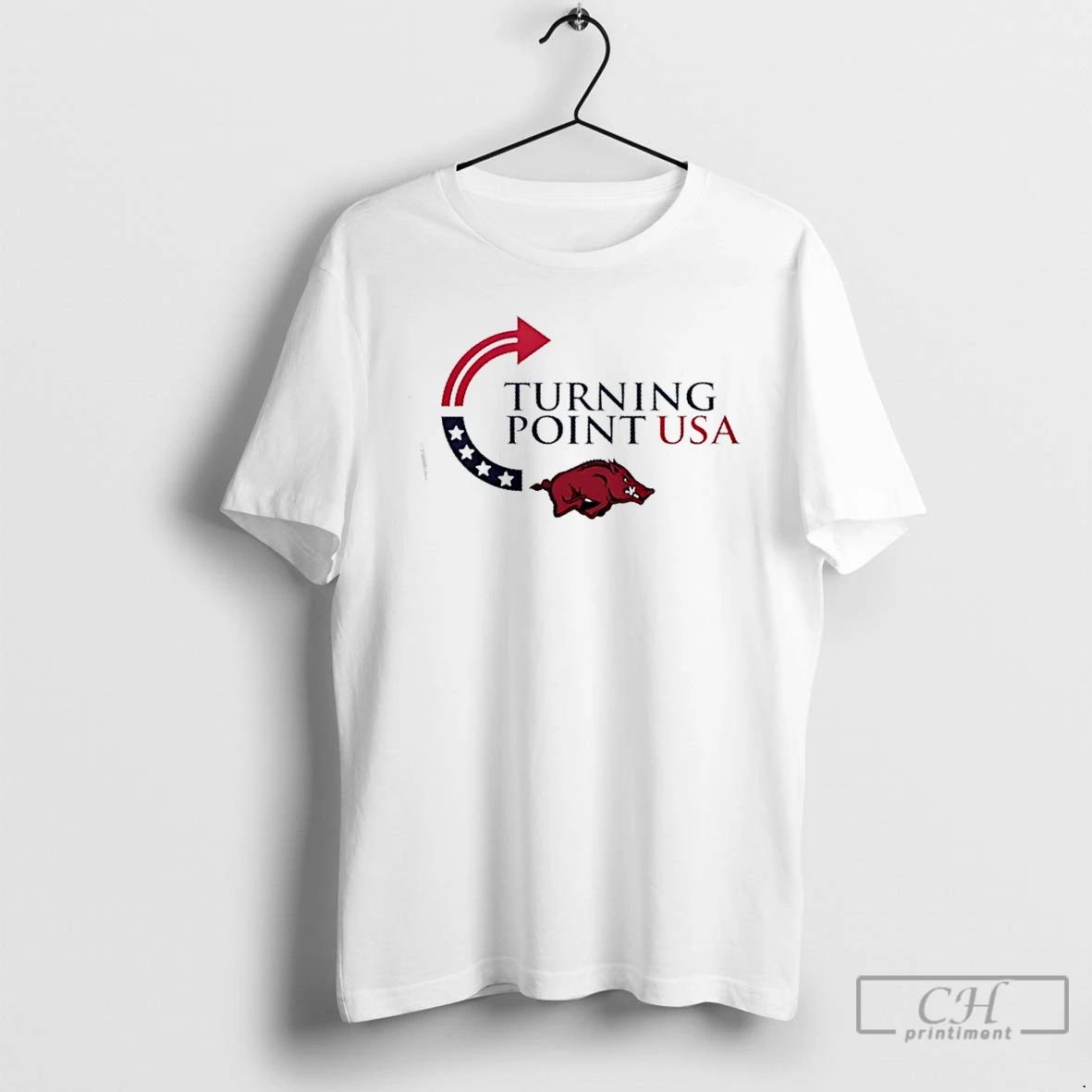 Premium Arkansas Razorbacks X Freedom Turning Point Usa Charlie Kirk 2 Sided T Shirts