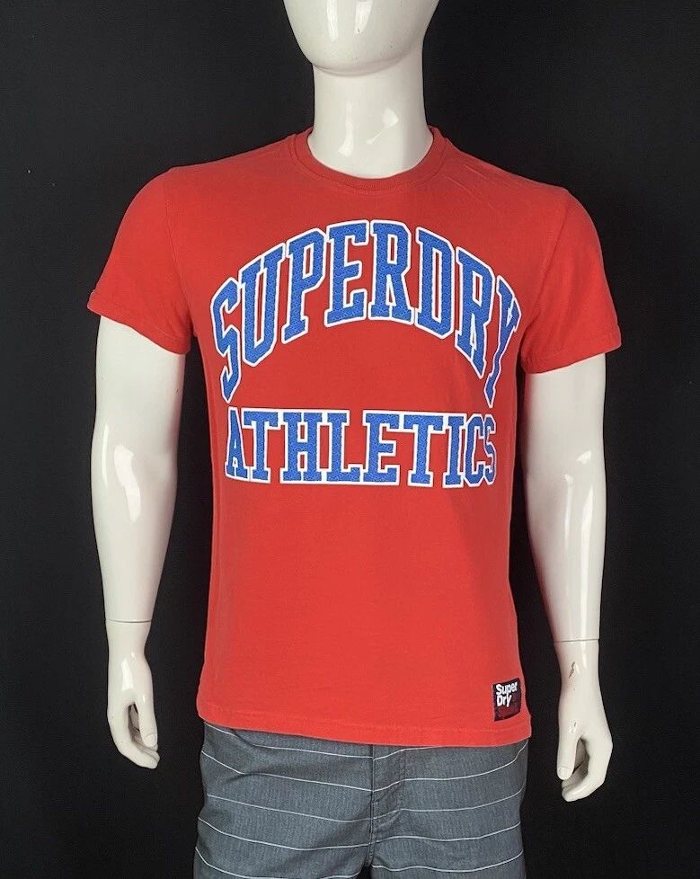 SuperDry Athletics Sports Label '84 Front Graphic Red T Shirt, Men's Size Medium