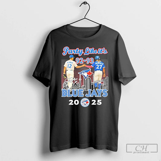 Classic Alomar And Guerrero Jr Party Like Its 1993 Blue Jays 2025 T Shirts
