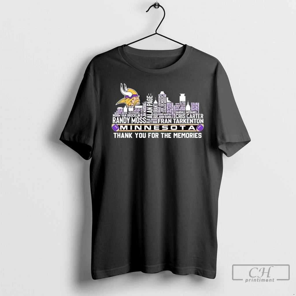 Premium Minnesota Vikings Players Names Skyline Thank You For The Memories
