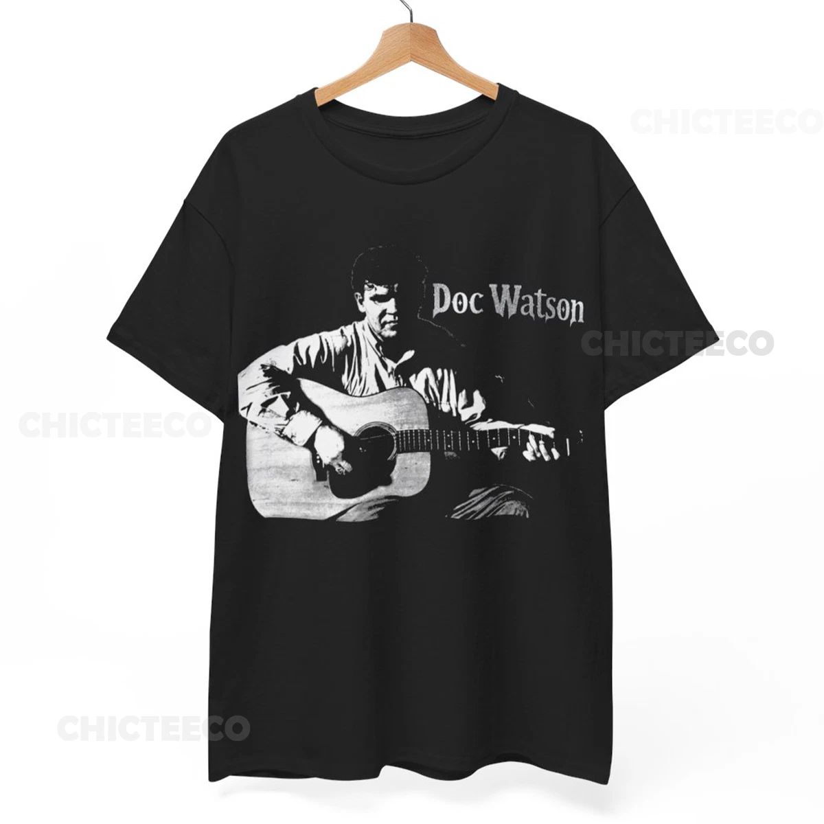 Doc Watson Sepia Folk Rock Artist Unisex T-Shirt, vintage Music Unisex  Shirt