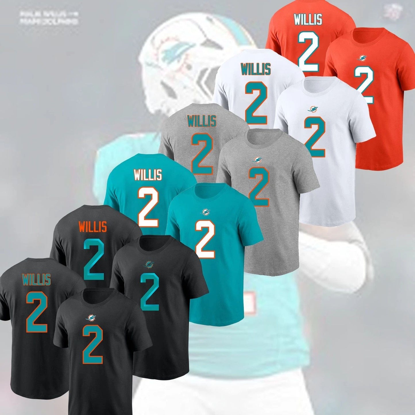 HOT SALE! Malik Willis #2 Miami D0lphins 2026 Name & Number Gift For Fans