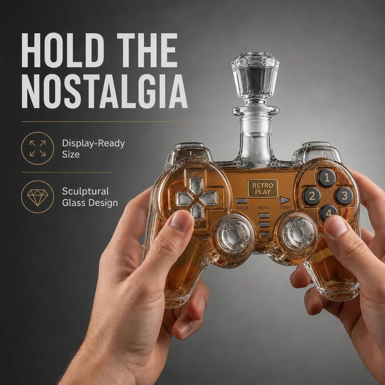 Retro Gaming Controller Whiskey Botlte