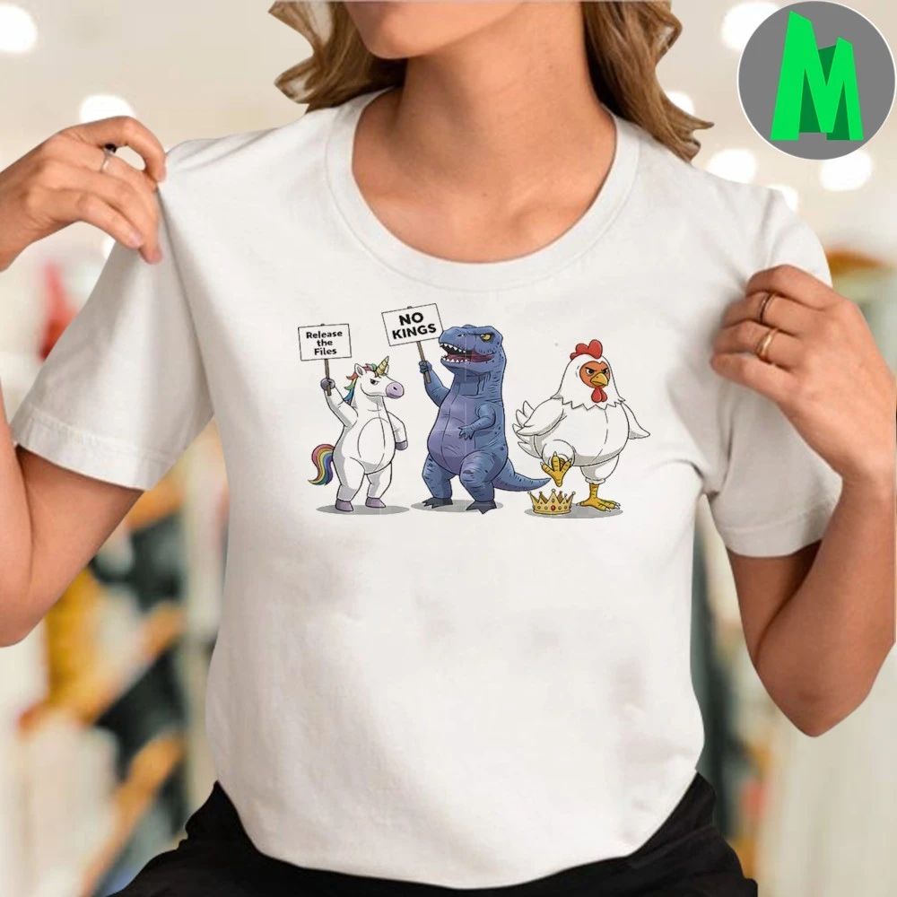 No Kings Unicorn, Dinosaur, Chicken Protest Shirt