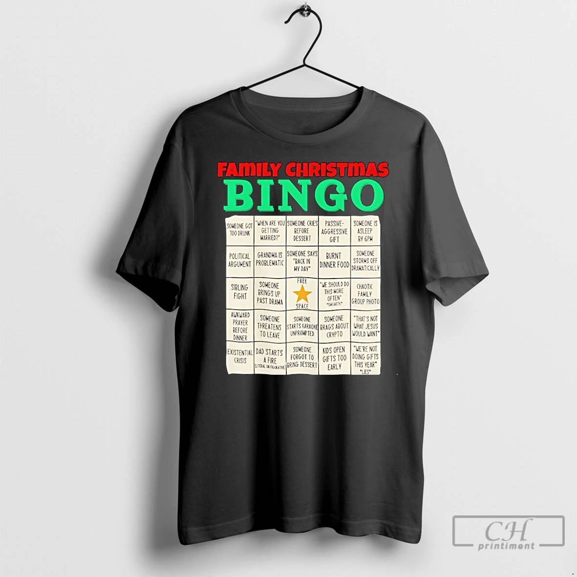 Classic Family Christmas Bingo Free Space Christmas Ornaments