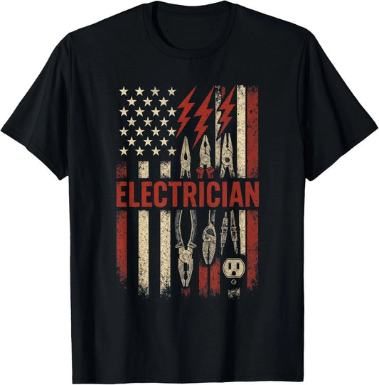 Electrician - Funny Humor Tools Patriotism Gift Unisex T-Shirt