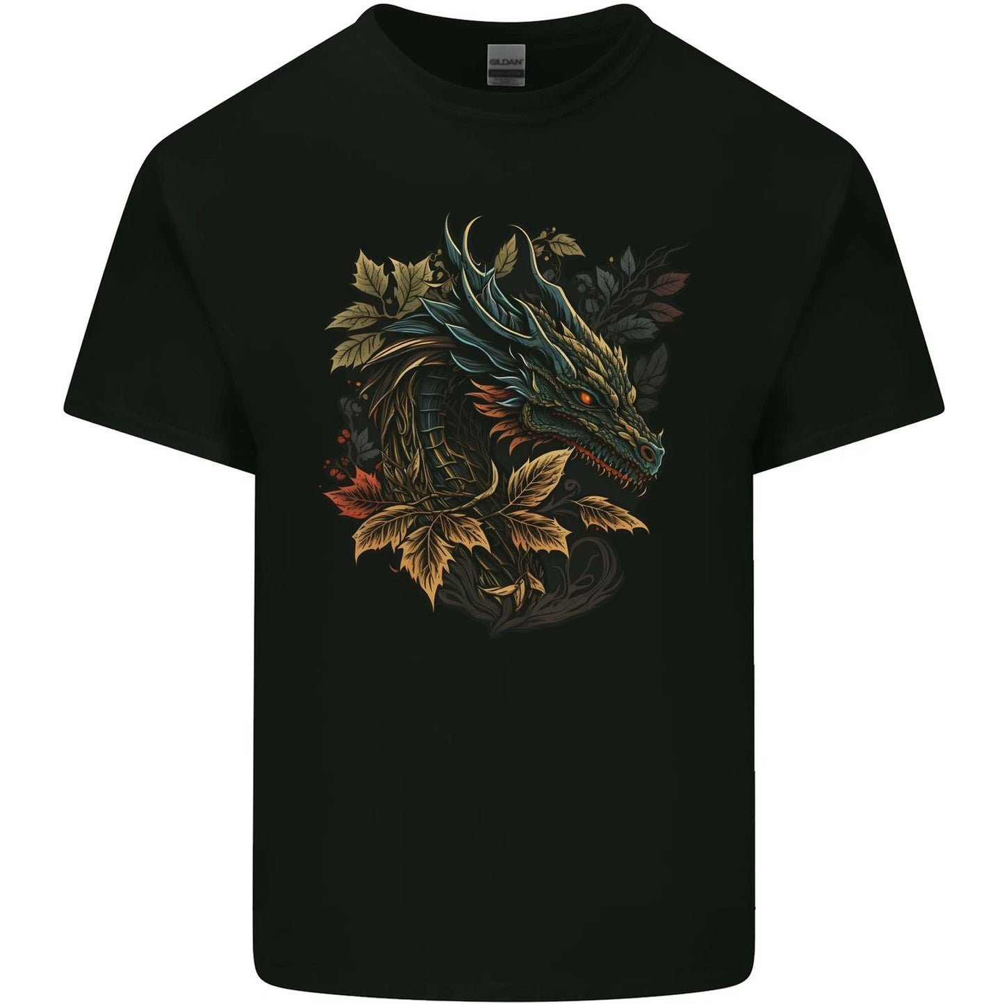 A Dragon in Nature Fantasy Mens Cotton T-Shirt Tee Top