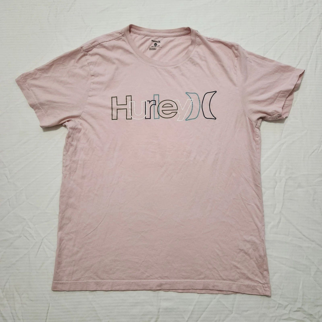 Mens HURLEY Logo Tshirt Sz XL Light Pink Surf Beach