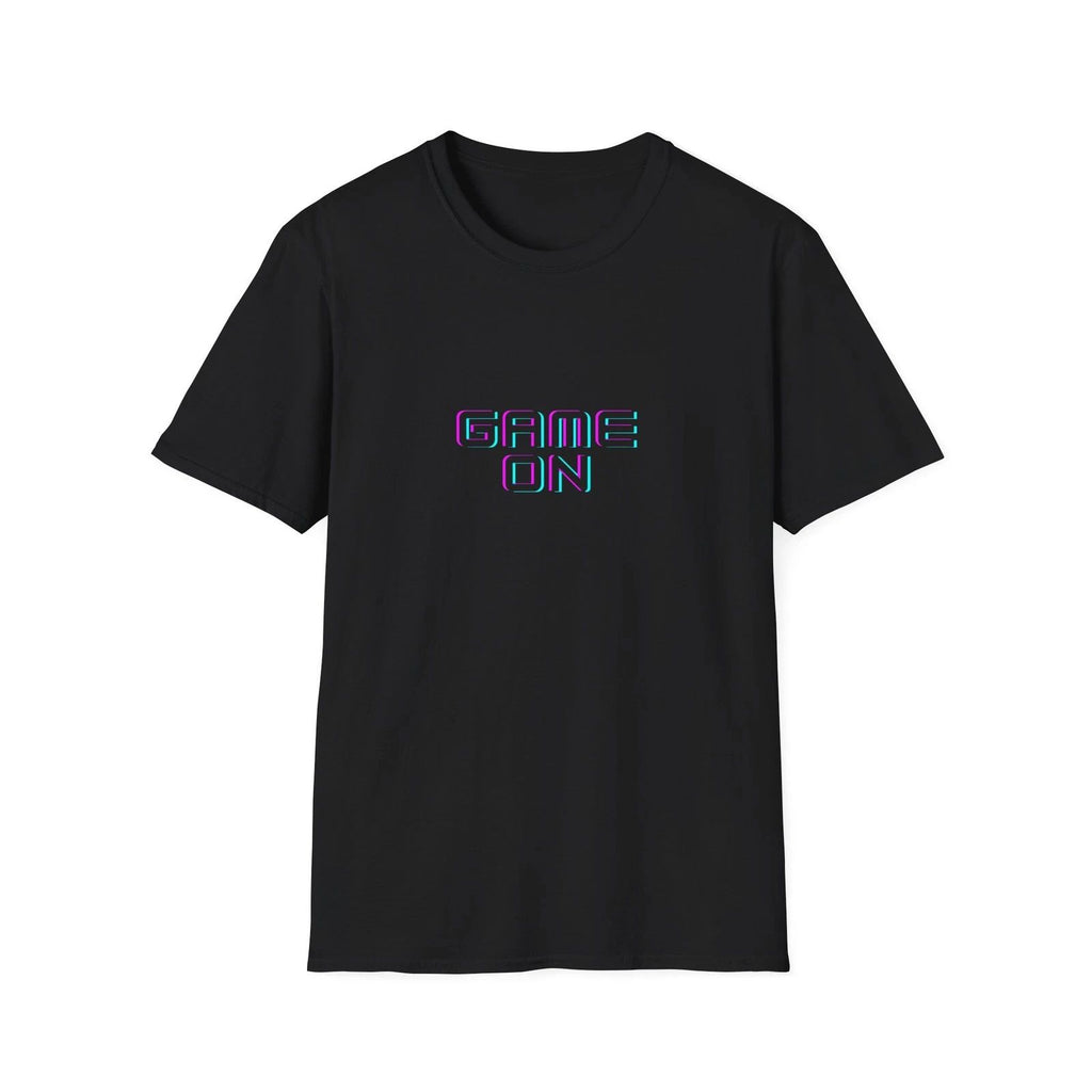 Black t-shirt Game On Retro Pixel text T-Shirt Gaming Tee