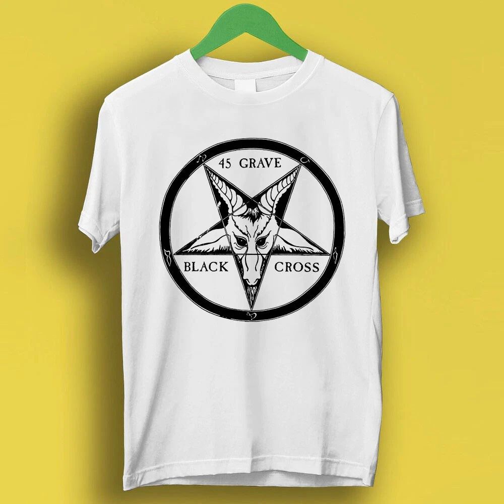 45 Grave Black Cross Punk Rock Retro Music Top Tee T Shirt P1884