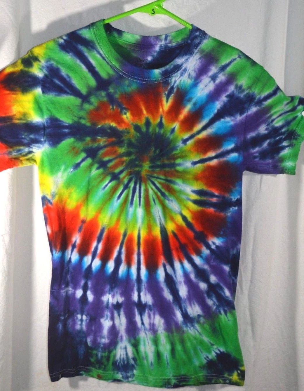 Tie Dye T Shirt Spiral Mens S Womens S, M Hippy Boho Hand Dyed