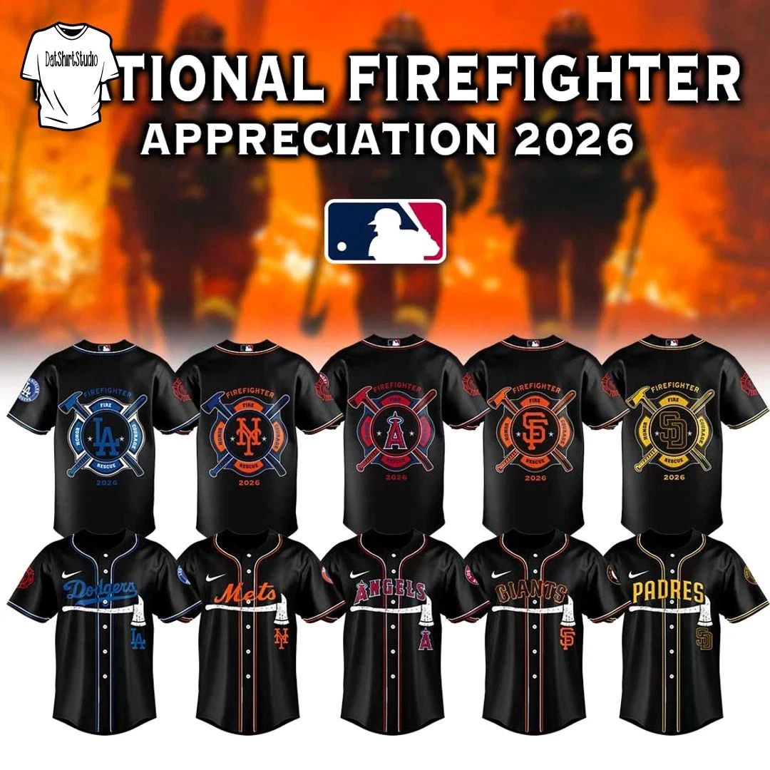 Custom All Baseball Team x National Firefighter Appreciation 2026 Jersey Shirt
