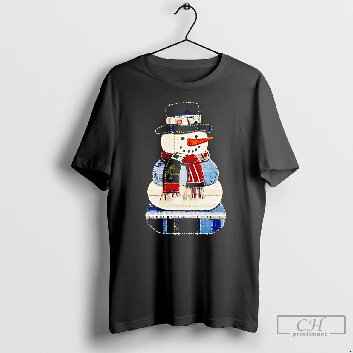 Classic Snowman Patchwork Christmas T Shirts