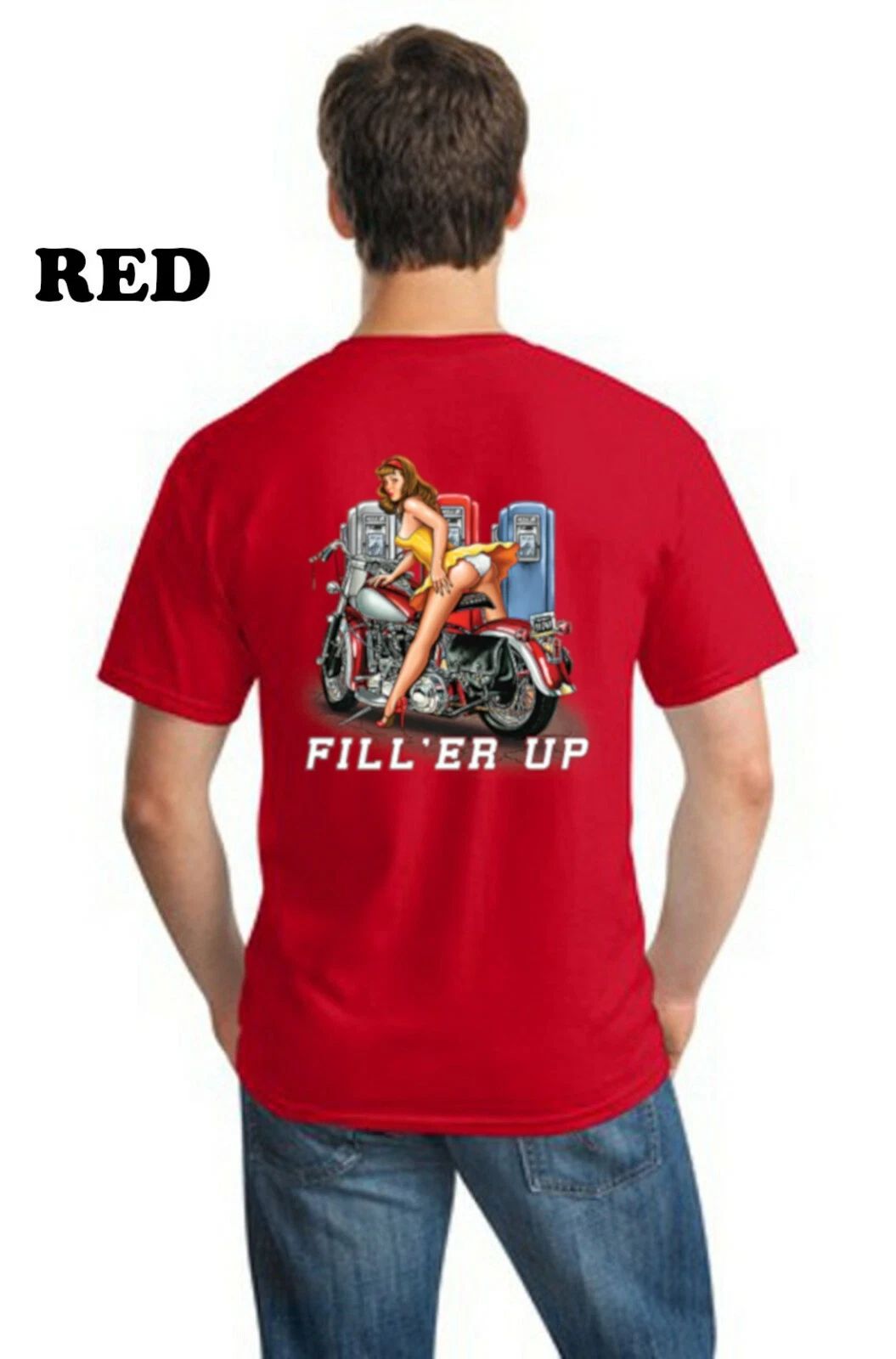 Biker Life Custom Chopper Scooter Sexy Girl On Classic Motorcycle Men's T Shirt