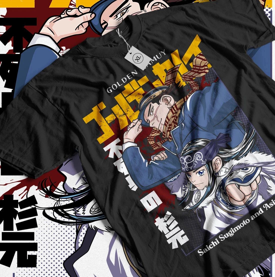 Golden Kamuy T-Shirt Koito Schenka Japan Anime Grahic Tee Gift Shirt Black