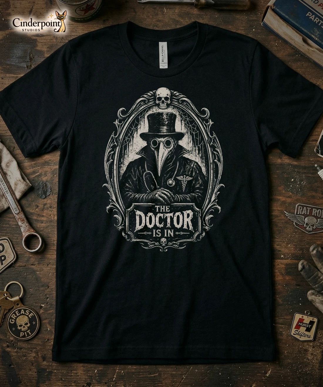 The Doctor Is In T-Shirt - Creepy Plague Doctor - Gothic Dark Academia Tee XS-5X