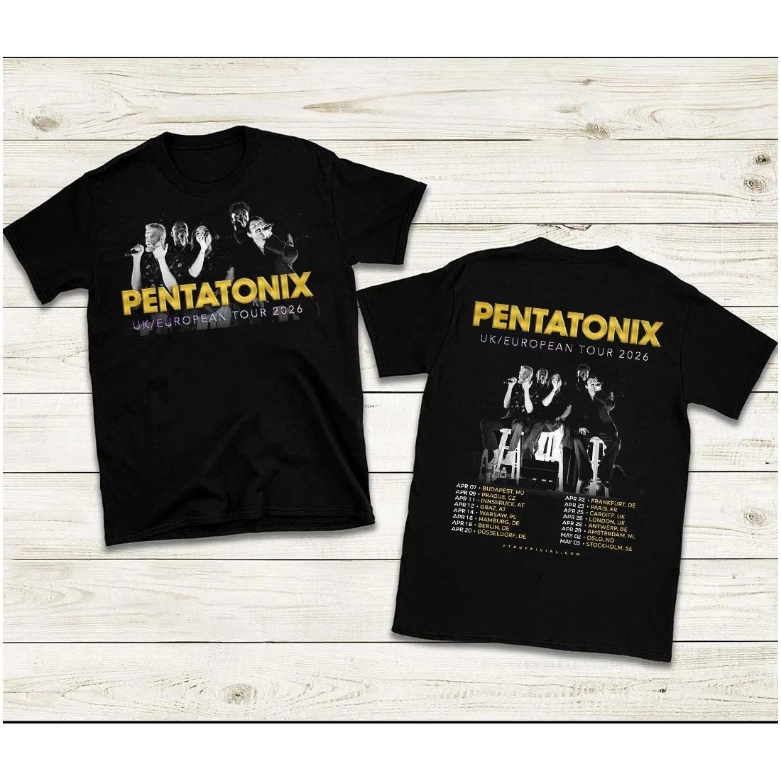 2 Sides Pentatonix 2026 UK European Tour Tee Shirt Unisex
