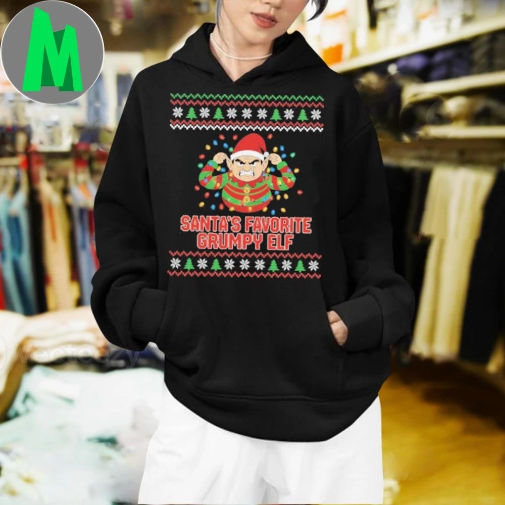 Santa’s Favorite Grumpy Elf – Classic Ugly Sweater T-Shirt