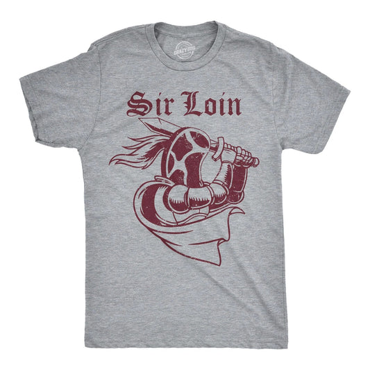 Mens Funny T Shirt Sir Loin Sarcastic Food Graphic Tee for Men