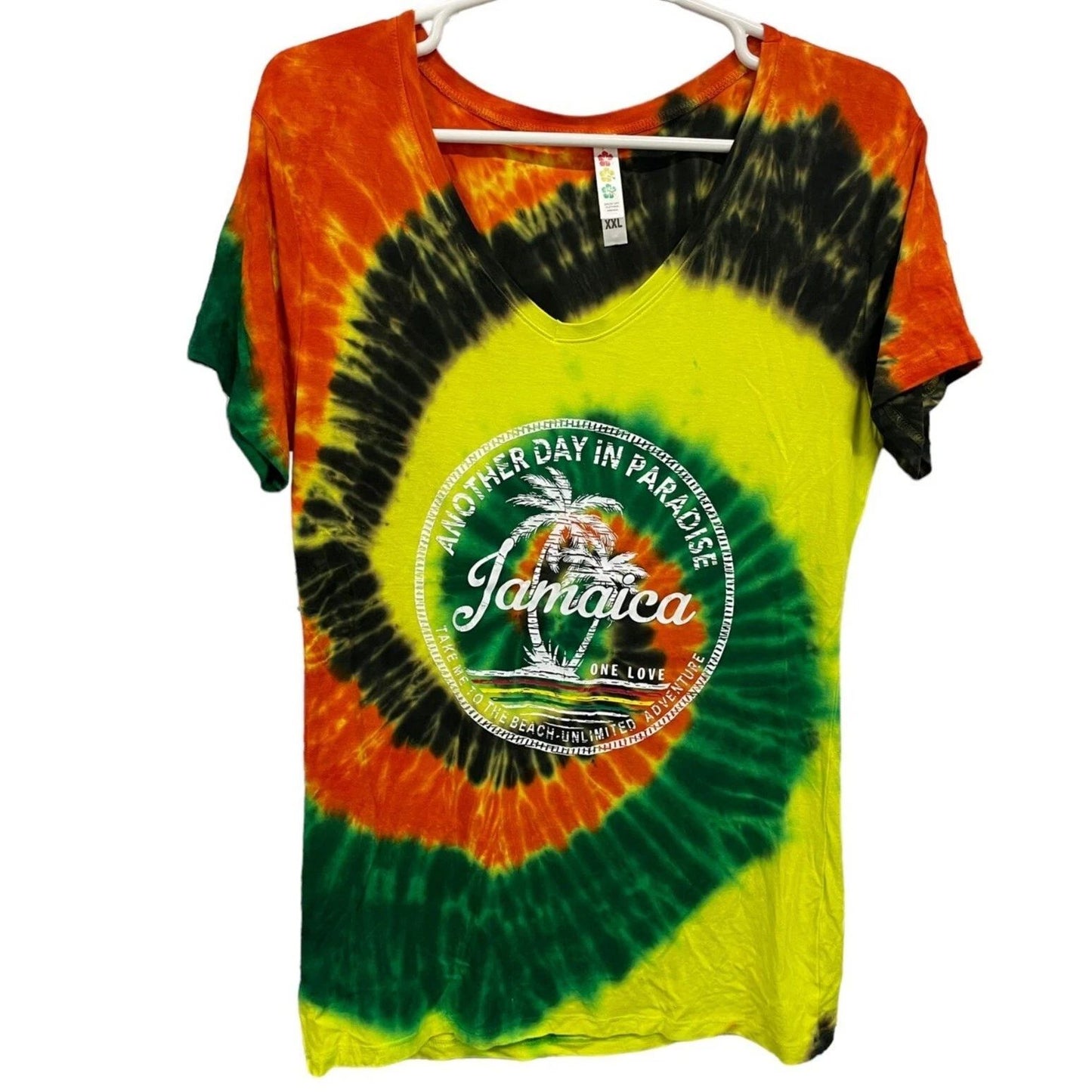 Jamaica T Shirt Tie Dye Another Day in Paradise Adult Size XXL Boho Hippie