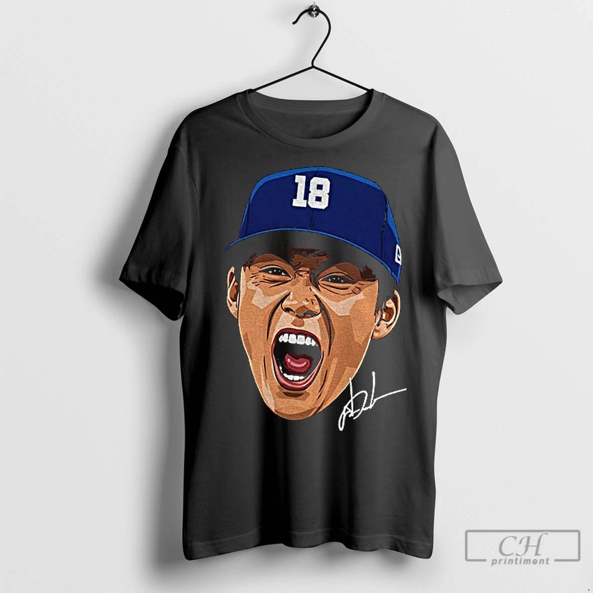 Classic Yoshinobu Yamamoto Screaming Big Face Los Angeles Dodgers Mvp Baseball World Series 2025 Signature