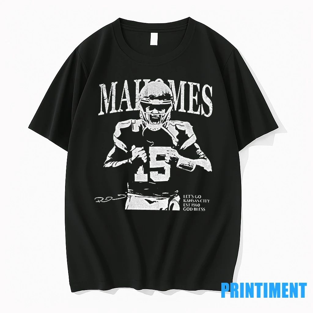 Patrick Mahomes Kansas City Chiefs Lets Go Kansas City Est 1960 God Bless Signature Tshirts